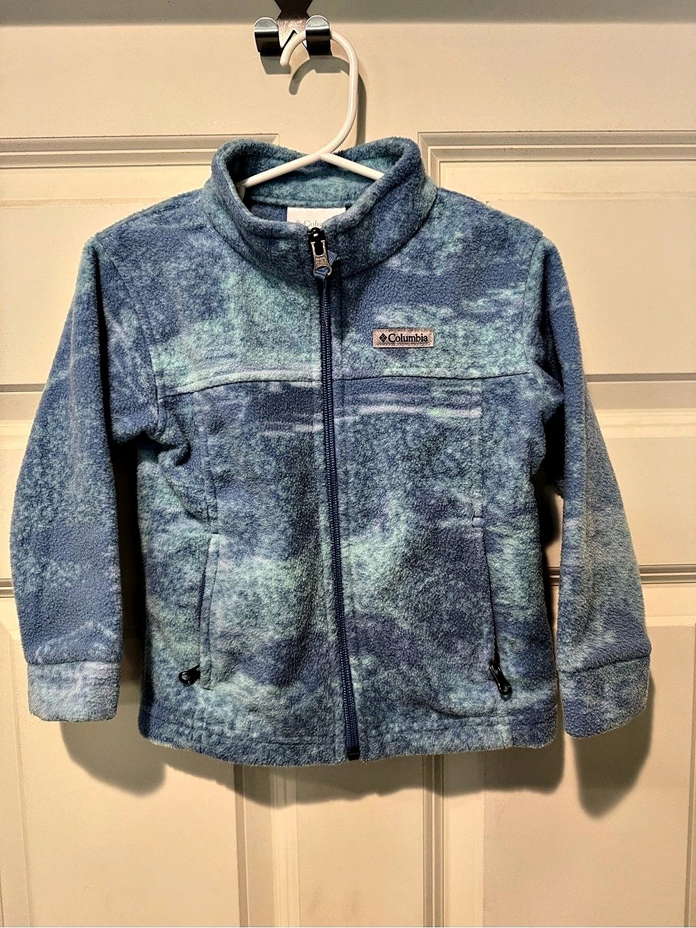 Columbia Toddler Girls' Benton Springs II Printed Fleece Jacket Blue 3T